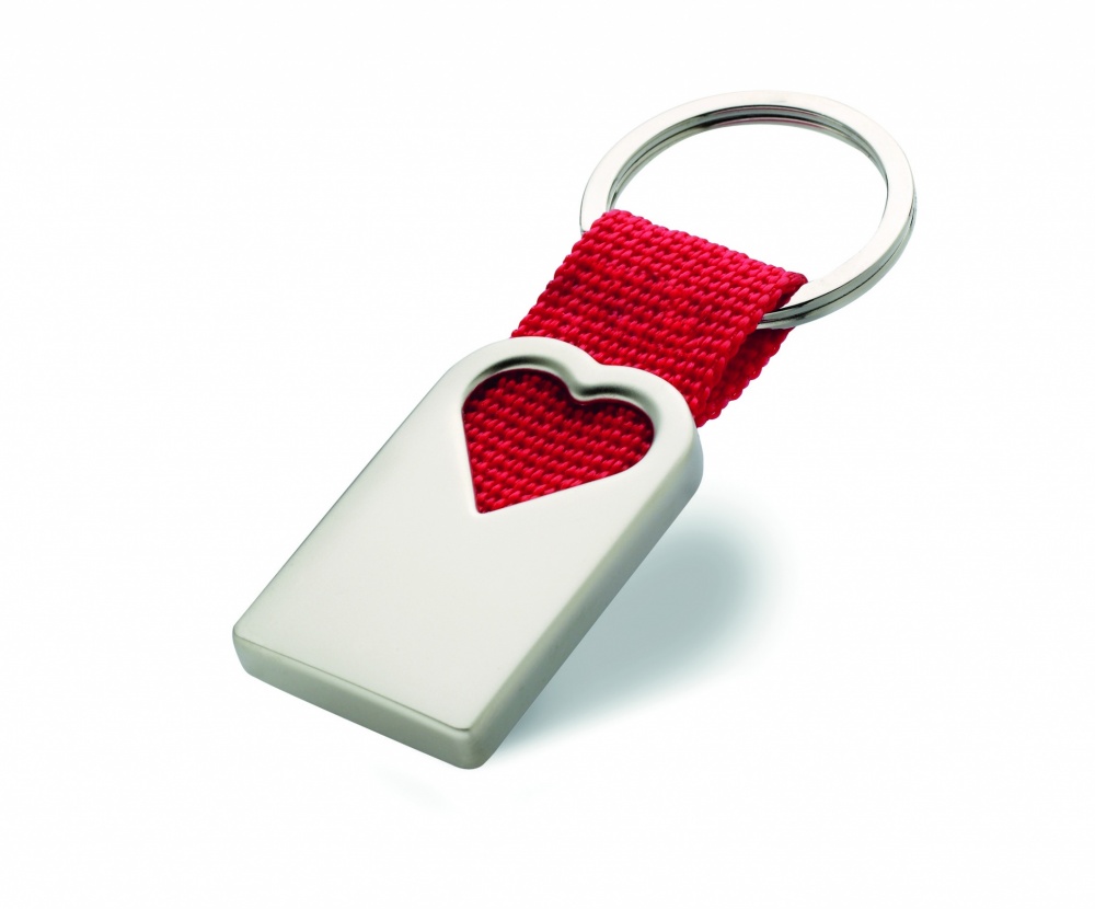 Logo trade promotional gifts image of: Heart metal key ring