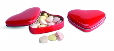 Logo trade promotional gifts image of: Heart tin box with candies