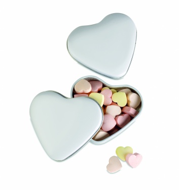 Logo trade promotional products image of: Heart tin box with candies