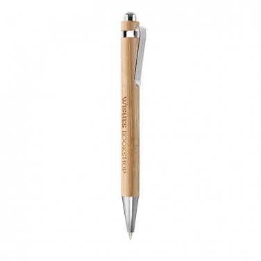 Logo trade promotional item photo of: Bamboo automatic ball pen