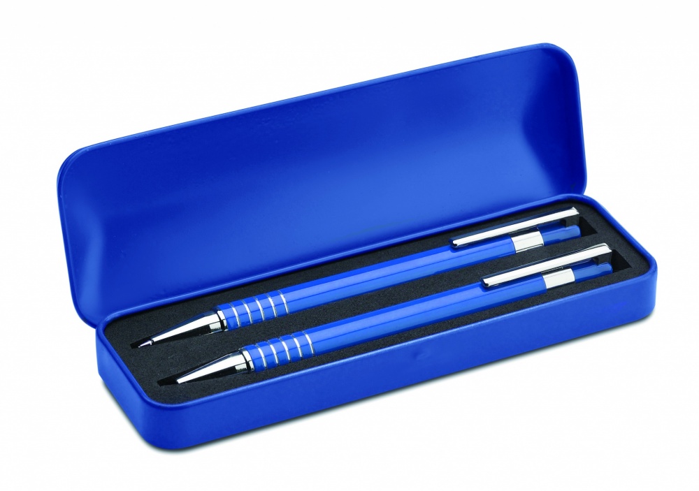 Logo trade promotional giveaways picture of: Ball pen set in metal box