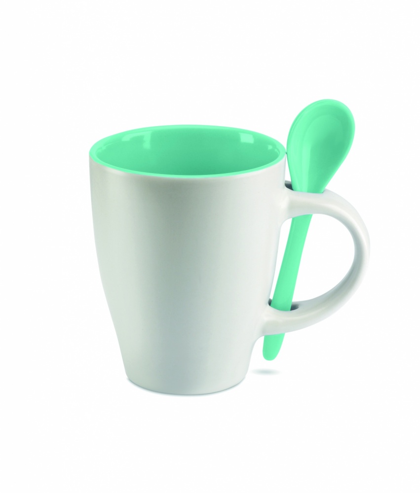 Logotrade promotional merchandise picture of: Bicolour mug with spoon 250 ml