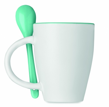 Logo trade promotional gifts picture of: Bicolour mug with spoon 250 ml