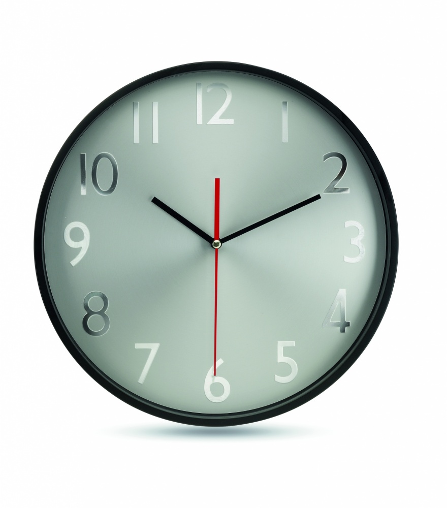 Logo trade promotional products image of: Wall clock w silver background