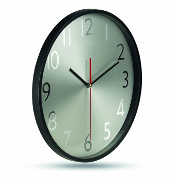 Logo trade corporate gifts image of: Wall clock w silver background