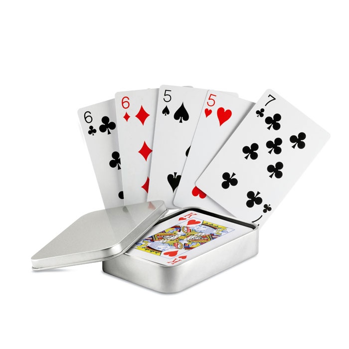 Logo trade promotional gift photo of: Playing cards in tin box