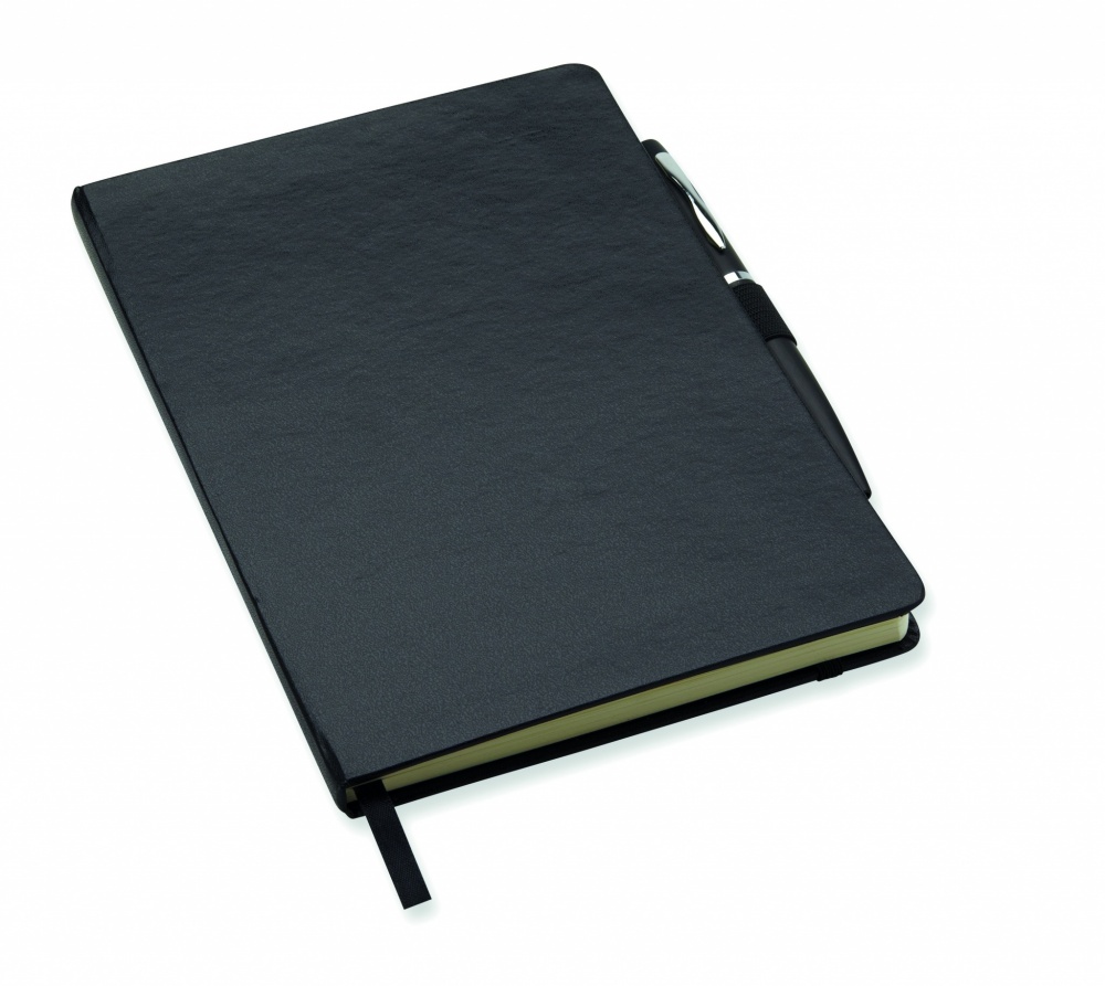 Logo trade promotional giveaways image of: A5 notebook with pen 72 lined