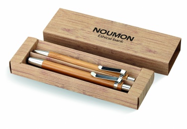 Logotrade corporate gift picture of: Bamboo pen and pencil set