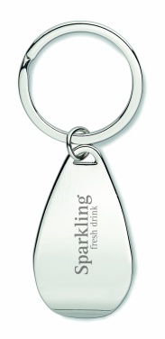 Logo trade promotional giveaways image of: Bottle opener key ring Tornio