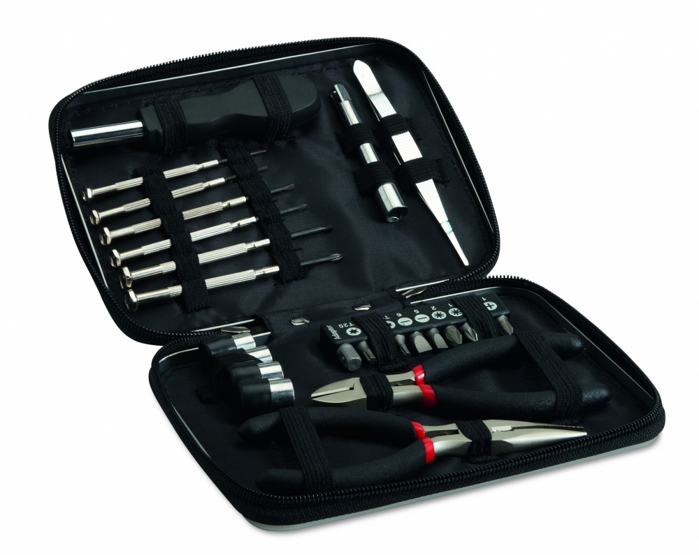 Logo trade promotional merchandise image of: 26 pcs tool in aluminium case