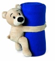 Fleece blanket with bear, Blue