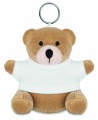 Teddy bear key ring, White