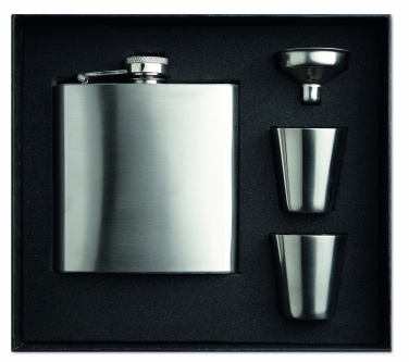 Logotrade promotional gifts photo of: Slim hip flask w 2 cups set