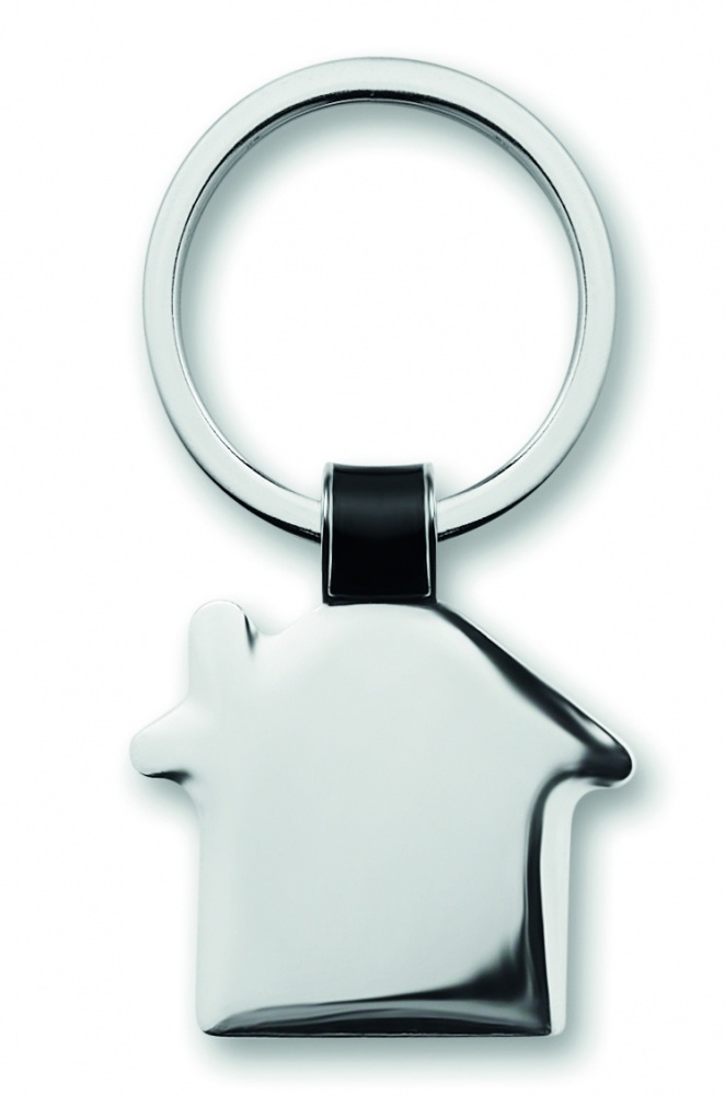 Logo trade corporate gifts image of: House shaped key ring