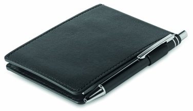 Logo trade corporate gifts image of: A7 notepad in PU pouch w/pen