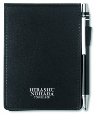 Logo trade business gift photo of: A7 notepad in PU pouch w/pen