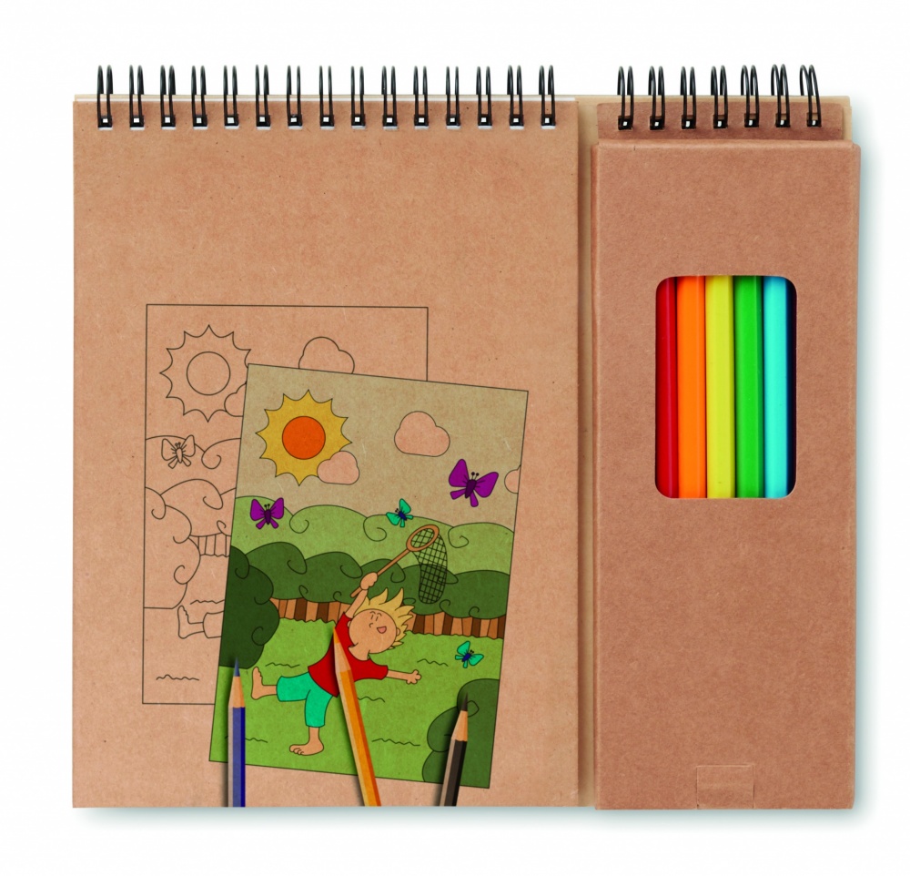 Logo trade business gift photo of: Colouring set with notepad