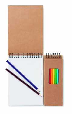 Logo trade advertising product photo of: Colouring set with notepad