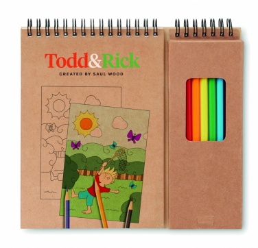 Logo trade business gift photo of: Colouring set with notepad