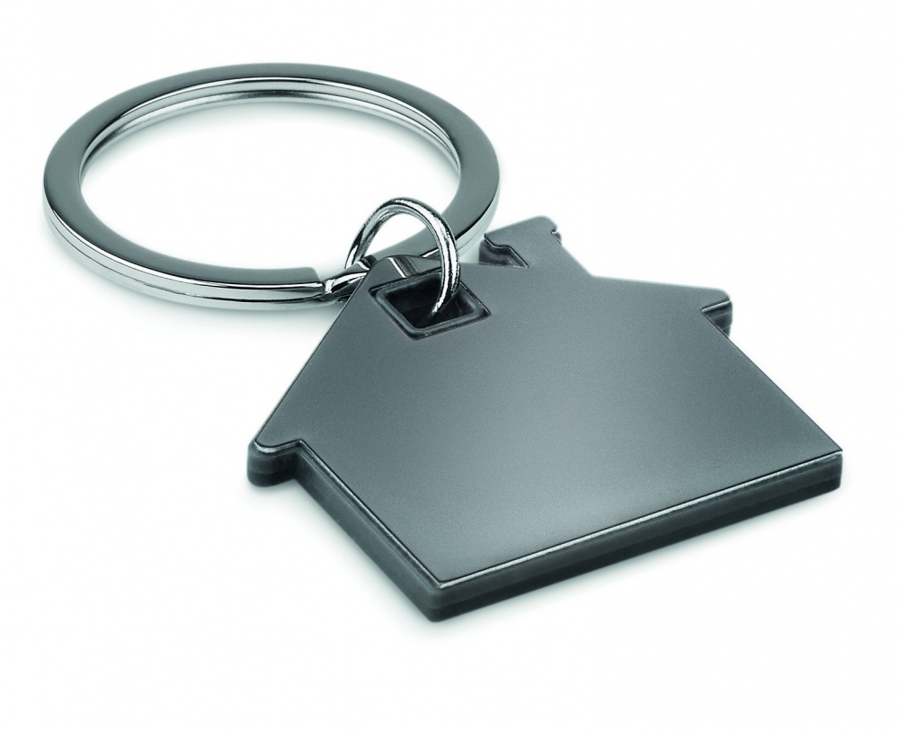 Logo trade corporate gift photo of: House shape plastic key ring Rezekne