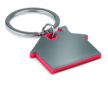 Logo trade advertising products image of: House shape plastic key ring Rezekne