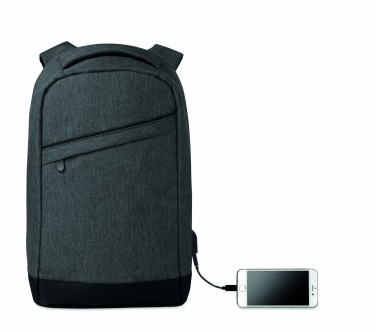 Logo trade advertising products image of: 2 tone backpack incl USB plug