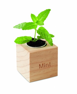 Logotrade promotional items photo of: Herb pot wood "MINT"