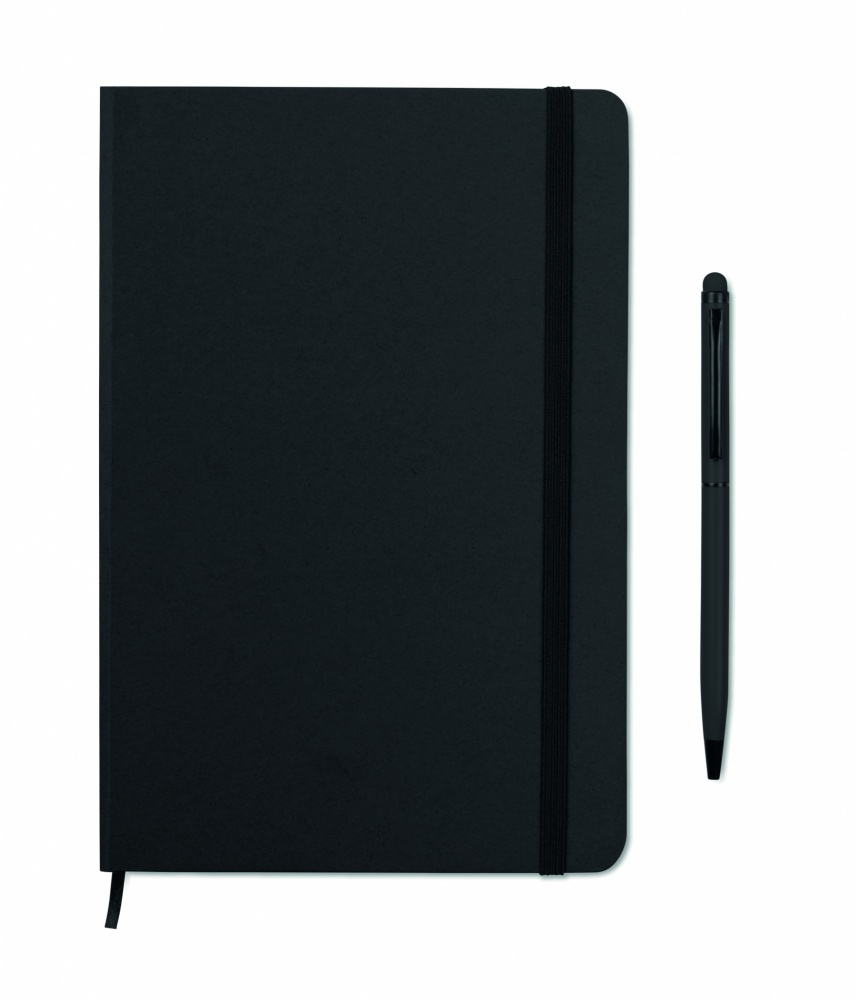 Logo trade corporate gifts image of: A5 notebook w/stylus 72 lined