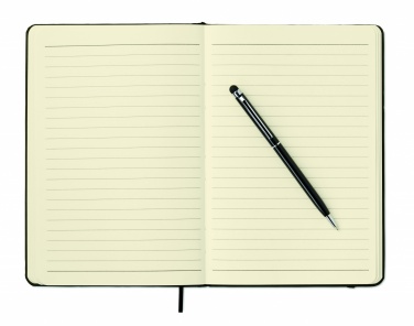 Logo trade promotional giveaways image of: A5 notebook w/stylus 72 lined