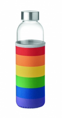 Logo trade promotional merchandise picture of: Glass bottle in pouch 500ml