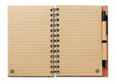 Logo trade promotional products picture of: Bamboo notebook with pen lined BAMBLOC