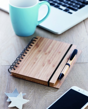 Logotrade promotional merchandise photo of: Bamboo notebook with pen lined BAMBLOC