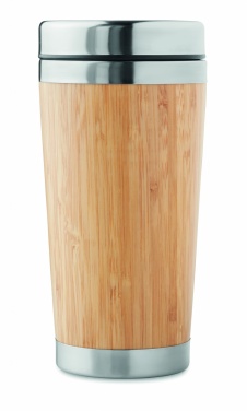 Logo trade promotional items picture of: Double wall bamboo flask 430ml