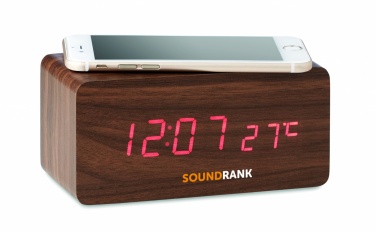 Logo trade promotional merchandise image of: LED clock/5W wireless charger