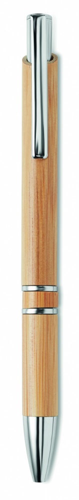 Logo trade business gifts image of: Bamboo automatic ball pen