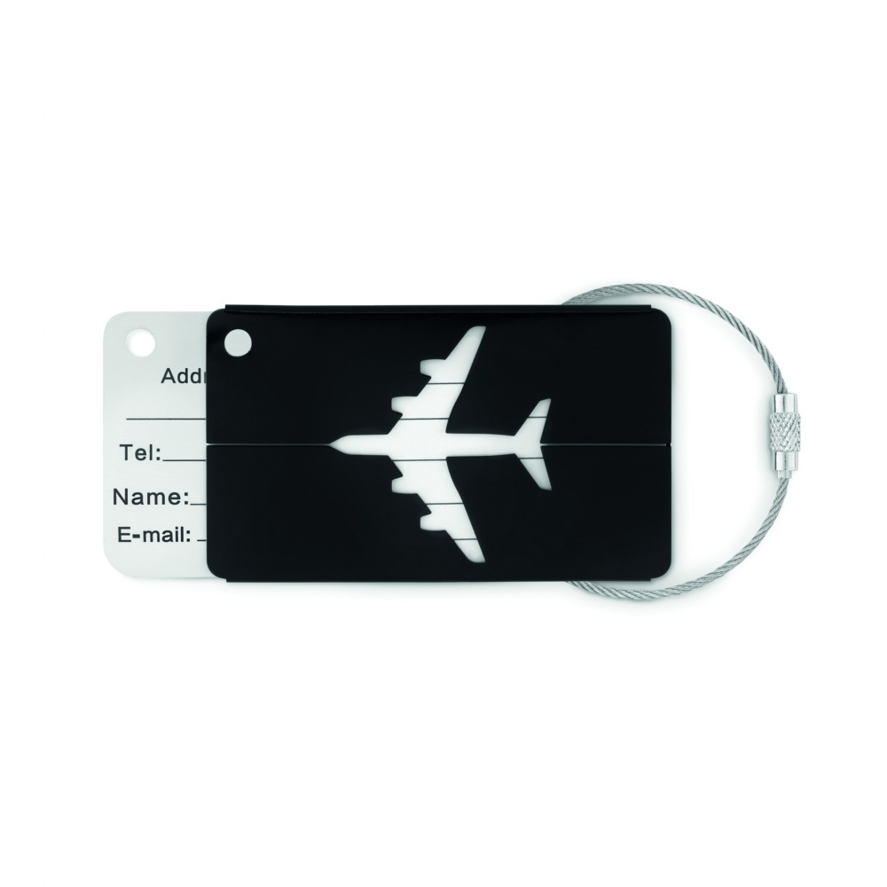 Logo trade promotional products image of: Aluminium luggage tag