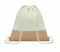 Drawstring bag w/ jute details