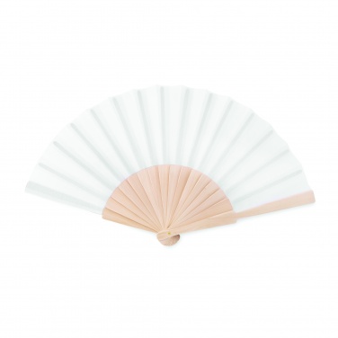 Logo trade promotional products image of: Manual hand fan wood