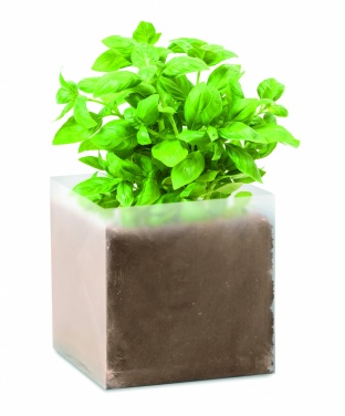 Logo trade promotional merchandise photo of: Compost with seeds "BASIL"