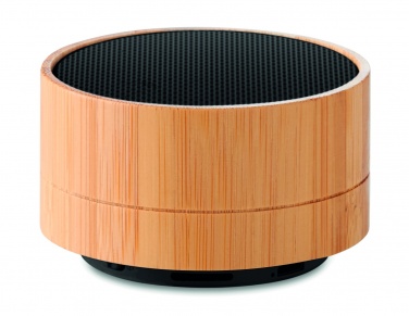 Logo trade advertising products picture of: 3W Bamboo wireless speaker