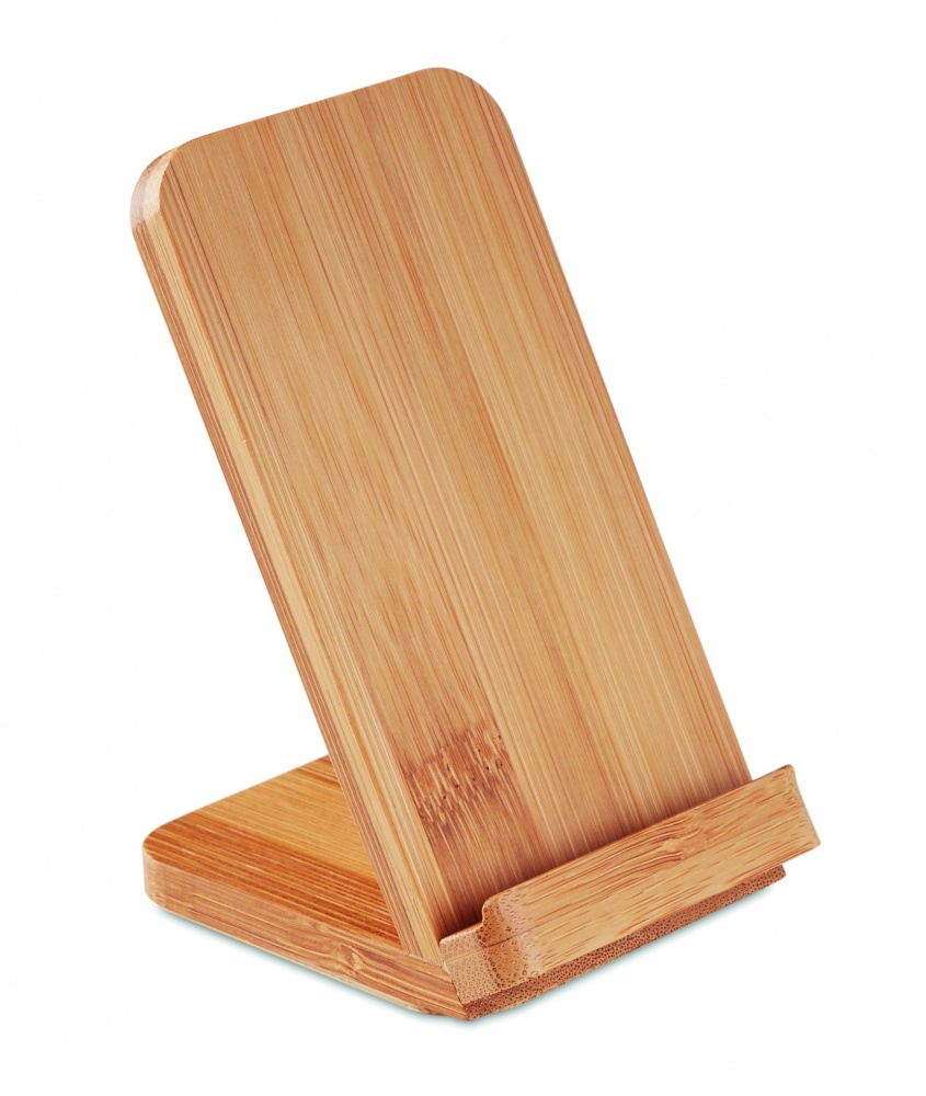 Logo trade promotional items image of: Bamboo wireless charge stand 5W WIRESTAND