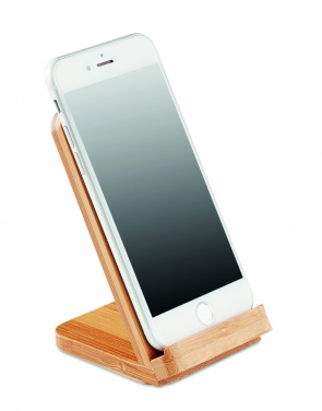 Logotrade promotional gift image of: Bamboo wireless charge stand 5W WIRESTAND