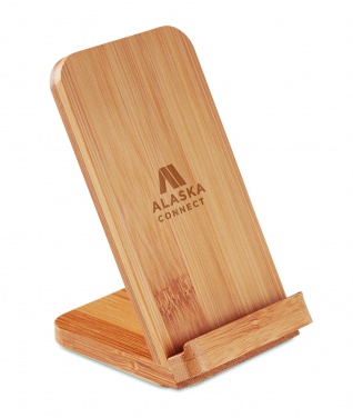 Logotrade advertising product image of: Bamboo wireless charge stand 5W WIRESTAND