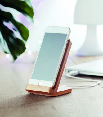 Logotrade promotional product image of: Bamboo wireless charge stand5W