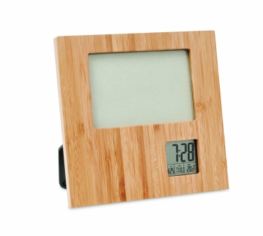 Logo trade promotional merchandise image of: Photo frame with weather statio