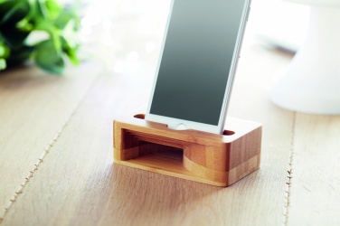 Logo trade advertising products picture of: Bamboo phone stand-amplifier CARACOL