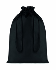 Large Cotton draw cord bag black