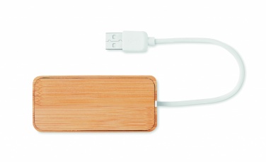 Logo trade promotional giveaways image of: Bamboo USB 3 ports hub