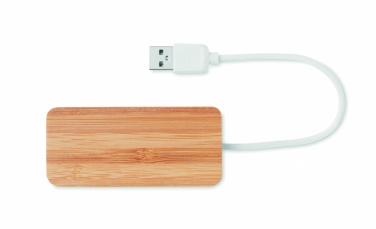 Logo trade promotional products image of: Bamboo USB 3 ports hub