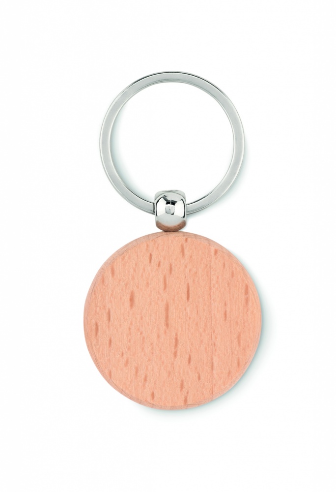 Logo trade promotional gifts picture of: Round wooden key ring Saldus